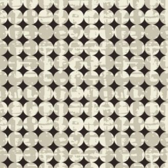 Tissu patchwork anthracite cercles beiges
