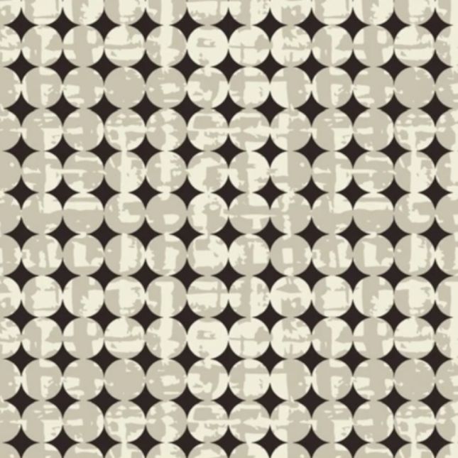 Tissu patchwork anthracite cercles beiges Tissu patchwork anthracite cercles beiges
