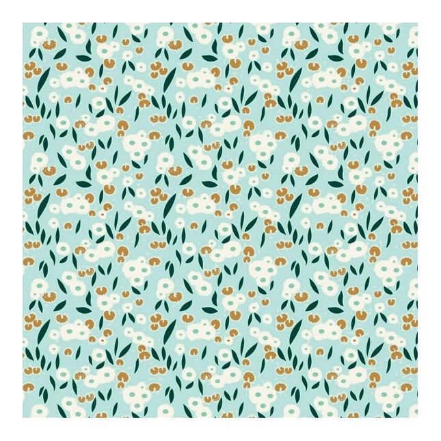 Tissu patchwork turquoise clair Garden Foray Tissu patchwork turquoise clair Garden Foray