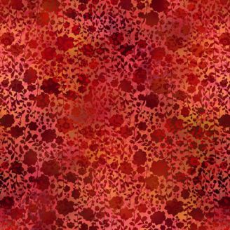Tissu patchwork rouge ombres de fleurs I DREAM IN COLOR