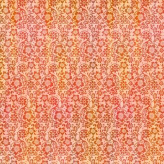 Tissu patchwork orange tonnelle en fleurs Garden of Dreams II