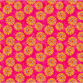 Tissu patchwork soleils fuchsia ABC's of Color