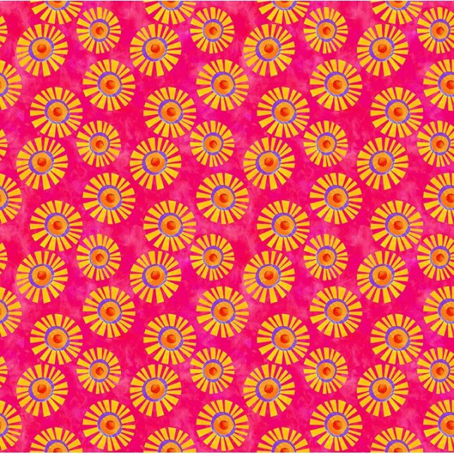 Tissu patchwork soleils fuchsia ABC's of Color Tissu patchwork soleils fuchsia ABC's of Color