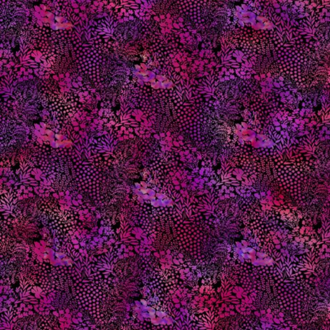 Tissu patchwork violet champs de fleurs I DREAM IN COLOR