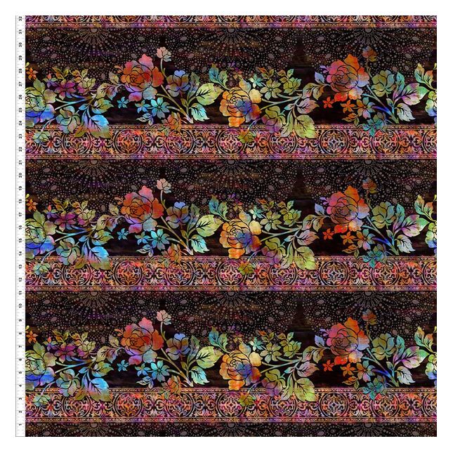 Tissu patchwork bordures fleuries multico Halcyon II Tissu patchwork bordures fleuries multico Halcyon II