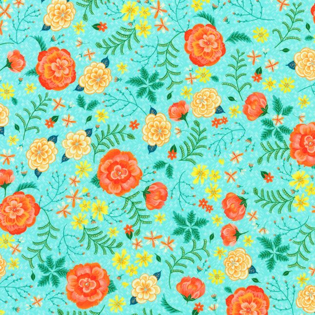 Tissu patchwork bleu ciel à fleurs Faraway Florals Tissu patchwork bleu ciel à fleurs Faraway Florals