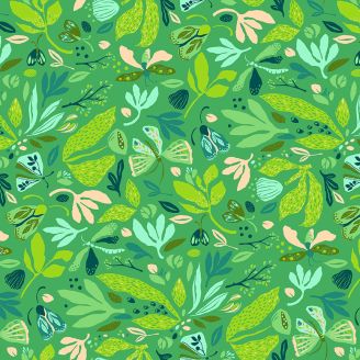 Tissu patchwork insectes Cartwheel vert - Summersault