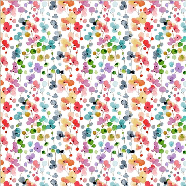Tissu patchwork blanc petites fleurs aquarelle mutlicolores Wild Meadow Tissu patchwork blanc petites fleurs aquarelle mutlicolores Wild Meadow