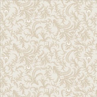 Tissu patchwork grande largeur fleurs cachemire beige Lin
