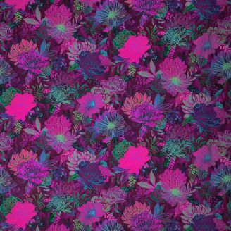 Tissu patchwork grande largeur prune Dahlia - Wide Tissu patchwork grande largeur prune Dahlia - Wide