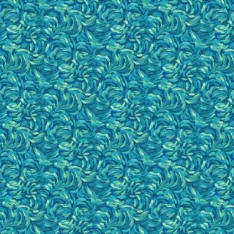 Tissu patchwork coups de pinceau à la Van Gogh bleu canard - Starry night