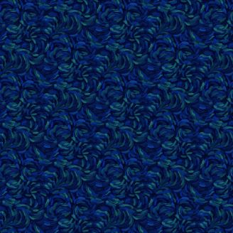 Tissu patchwork coups de pinceau à la Van Gogh bleu foncé - Starry night