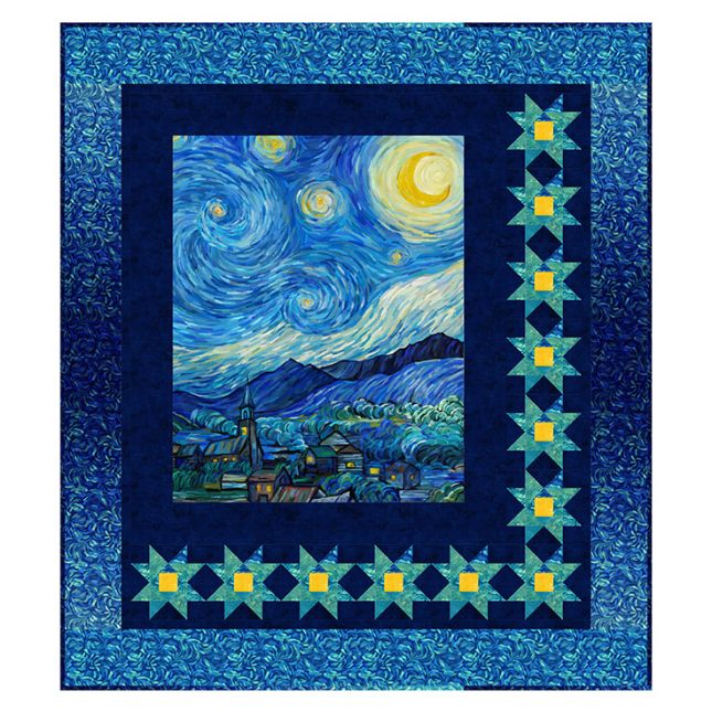 Suggestion de présentation du panneau dans un patchwork avec d'autres tissus de la collection. Suggestion de présentation du panneau dans un patchwork avec d'autres tissus de la collection.