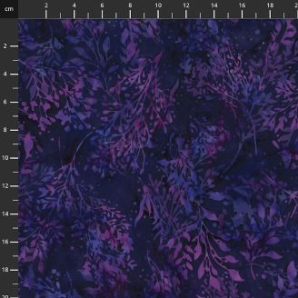 Tissu Batik violet foncé branches ton sur ton Tissu Batik violet foncé branches ton sur ton