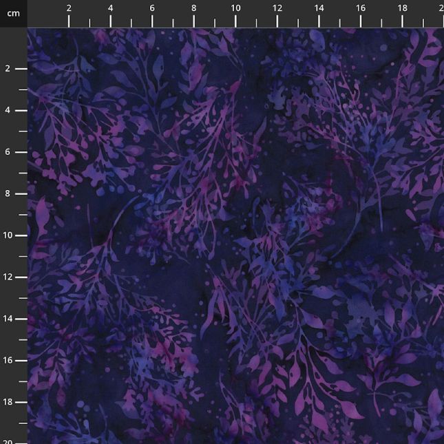 Tissu Batik violet foncé branches ton sur ton Tissu Batik violet foncé branches ton sur ton