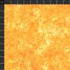 Tissu Batik jaune feuilles stylisées