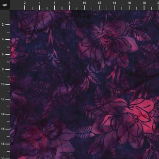 Tissu Batik violet grandes fleurs ton sur ton Tissu Batik violet grandes fleurs ton sur ton