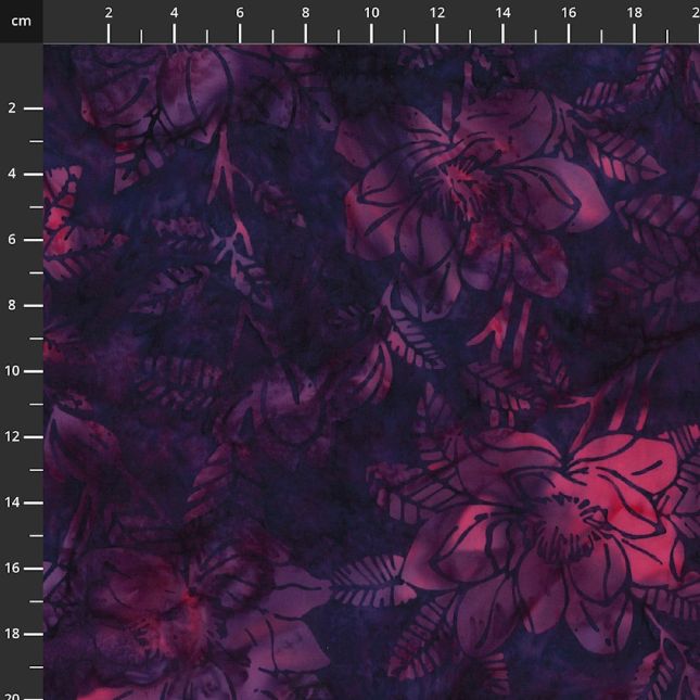 Tissu Batik violet grandes fleurs ton sur ton Tissu Batik violet grandes fleurs ton sur ton