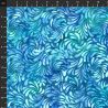 Tissu Batik bleu aqua feuilles stylisées