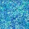 Tissu Batik bleu aqua feuilles stylisées
