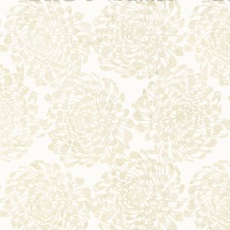 Tissu Batik blanc écru dahlia ton sur ton