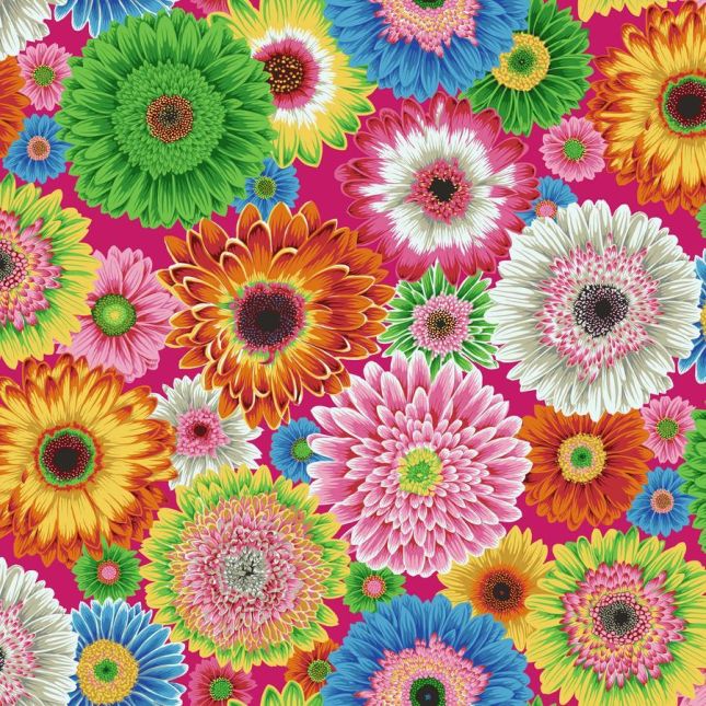 Tissu Philip Jacobs fleurs Gerbera lumineux PJ139