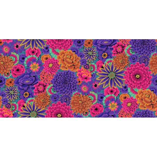 Tissu Kaffe Fassett grandes fleurs Enchanted violet GP172 Tissu Kaffe Fassett grandes fleurs Enchanted violet GP172