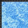Tissu Batik bleu bleuet feuilles stylisées In the Snow