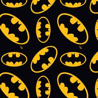 Tissu patchwork logo Batman noir