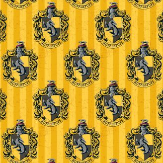Tissu patchwork Harry Potter blason Poufsouffle jaune