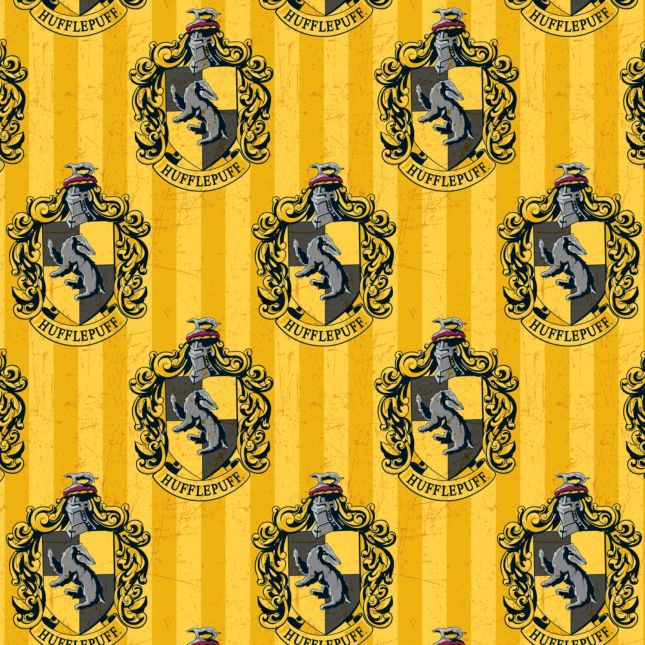 Tissu patchwork Harry Potter blason Poufsouffle jaune Tissu patchwork Harry Potter blason Poufsouffle jaune