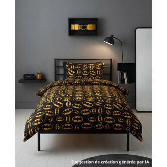 Tissu patchwork logo Batman noir Tissu patchwork logo Batman noir