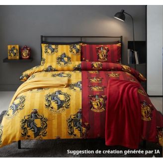 Tissu patchwork Harry Potter blason Poufsouffle jaune Tissu patchwork Harry Potter blason Poufsouffle jaune