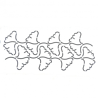 Stencil Feuilles de Ginko Bordure de 12,5 cm